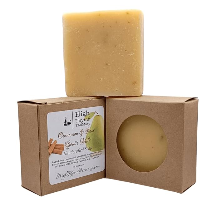 Cinnamon & Pear Goat's Milk Soap with Oatmeal - 5 Ounce Handcrafted Goat Milk Soap Bar - Cinnamon Soap - Pear Soap - Goat's Milk Soap