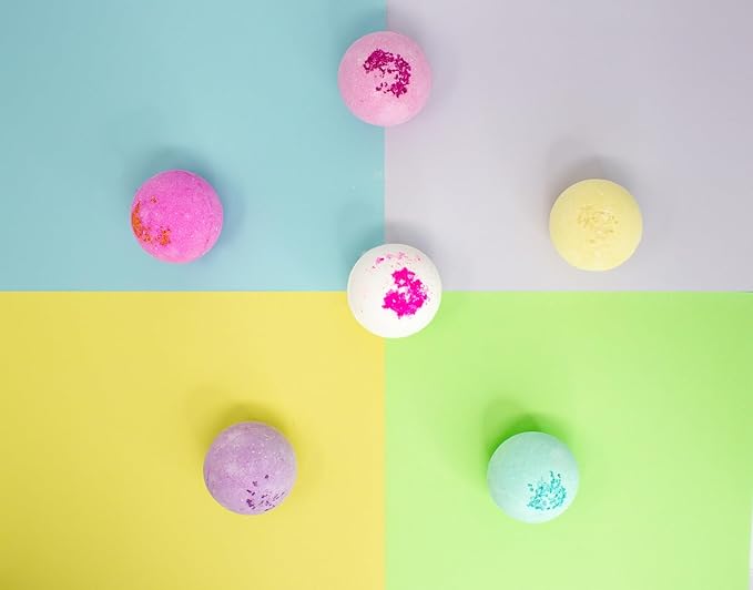 Bath Bombs for Women - Bath Bomb Gift Set of 6 with Moisturizing Shea Butter Self Care Relaxing Gift Ideas for Wife Girlfriend Mothers Day Fizzing Floating Bubble Bathbomb Spa kit