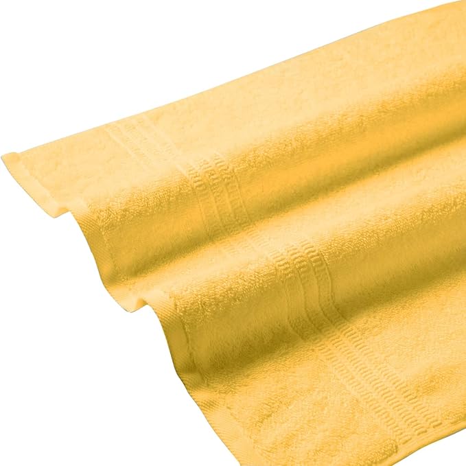 HOMELOVER 6 Piece Towel Set - 100% Organic Cotton 2 Bath Towels & 4 Hand Towels - 500 GSM, Hotel & Spa Quality, Soft, Quick Dry, Highly Absorbent Bathroom Essentials (Lemon Yellow)