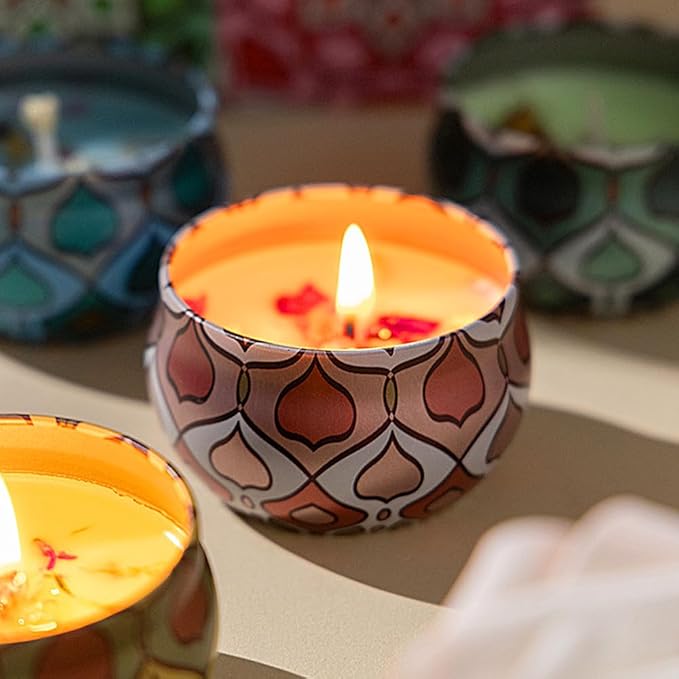 Naimo 4 Pack Scented Candles Long Lasting Soy Wax Aromatherapy Candle for Home Bath Spa Yoga Birthday Gift Set