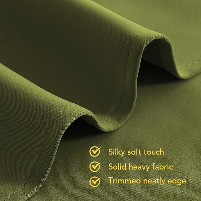 NICETOWN Living Room Window Curtain Panels, Thermal Insulated Solid Grommet Blackout Draperies/Drapes (One Pair, 42 by 54-Inch, Olive Green)