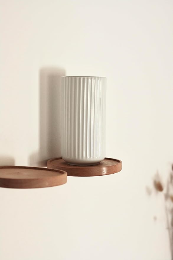Coracle Floating Shelf Wood Round Wall Mounted Showcase Wall Shelf Hanging Planter Storage Wooden Shelf for Plants Photo Candle Invisible Wall Decoration Design Set of 2 (Diameter Ø7.09 inch)