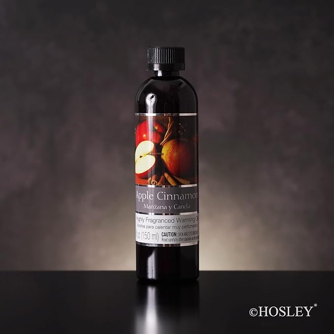 Hosley Set of 2, 5 oz Apple Cinnamon Warming Oils – Rich, Cozy, Long-Lasting Fragrance for Spa, Reiki, Meditation, Wedding, Gifting and Bathroom Settings. Perfect for Relaxation and Events