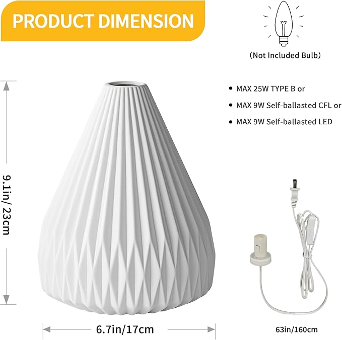 RONDURE 9.1" Modern Table Lamp, Modern Bedside Lamps for Bedroom, Living Room and Nightstand, White Translucent Ceramic Shade, Warm Ambient Lighting, Home Decor