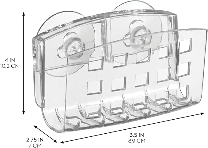 iDesign Sinkworks Kitchen Sink Suction Holder for Sponges, Scrubbers, Soap - Clear Large