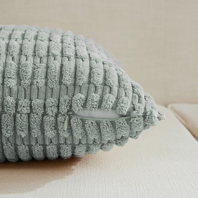 Fancy Homi 4 Packs Decorative Throw Pillow Covers for Living Room Couch Bed, Modern Farmhouse Boho Home Decor, Accent Cushion Case (16 x 24-Inch, Grey Blue)