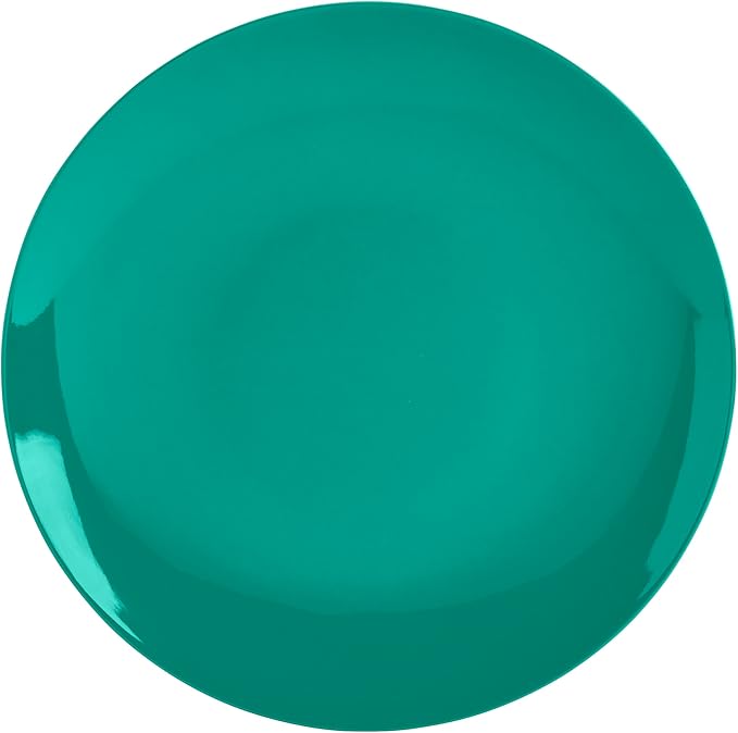 Tabletops Gallery 12 Piece Dark Green Melamine Dinnerware Set Plates Bowls for Indoor Outdoor Use, Service for 4, Emerald