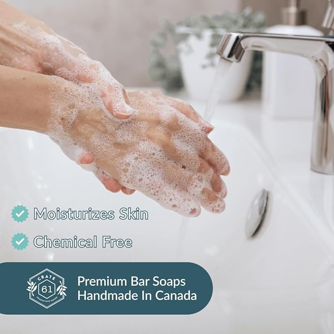 Handmade in Canada, Plant Based Cold Process Natural Bar Soap For Face & Body, With Premium Essential Oils, For Men And Women 3 Pack (Seaweed and Sea Salt)