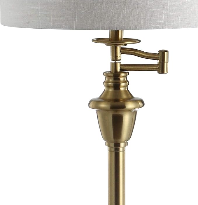 JONATHAN Y JYL3055A Cora 60" Metal/Glass LED Side Table and Floor Lamp Contemporary,Transitional for Bedrooms, Living Room, Office, Reading, Brass