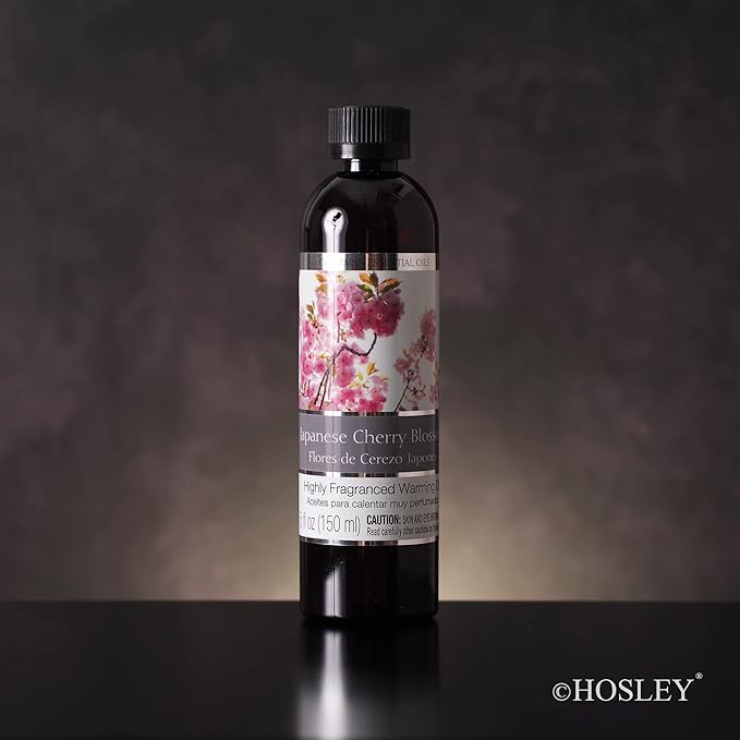 Hosley Japanese Cherry Blossom Fragrance Warming Oils, Set of 2, 5oz Each. Ideal Gift for Weddings, spa, Reiki, Meditation, Bathroom Settings.P1