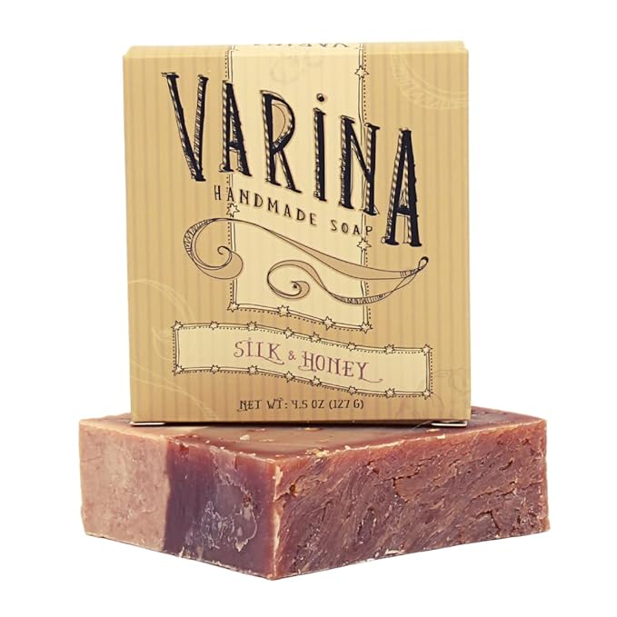 Varina Silk & Honey Soap Bar - Gentle Cleansing for Sensitive Skin, Sweet and Vanilla - 3 Pack Handmade Soap