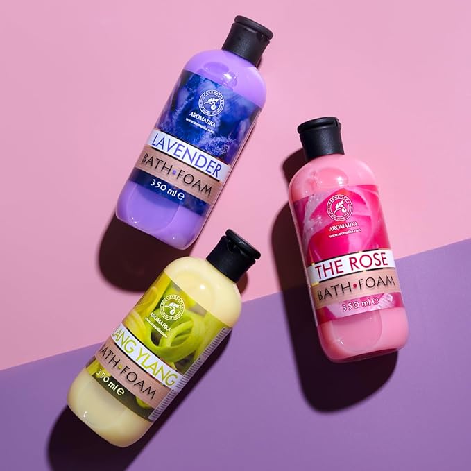 Bath Foam - Lavender, Rose, Ylang Ylang - Set 3 x 11.8 Fl Oz - Body Care - Beauty - Bathing - Body Care - Wellness - Relax - Aromatherapy - Spa - Aroma - Bubble Baths