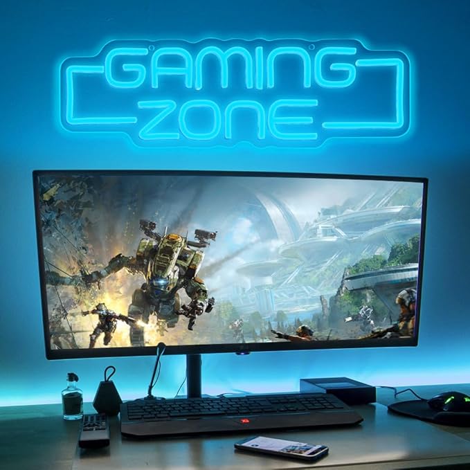 Gaming Zone Neon Sign,Game Zone Neon Sign for Teens Gamer Room Decor,Gaming Light Neon Sign for Gaming Wall Decor,Led Neon Gaming Sign for Gamer Gifts Boys, Kids