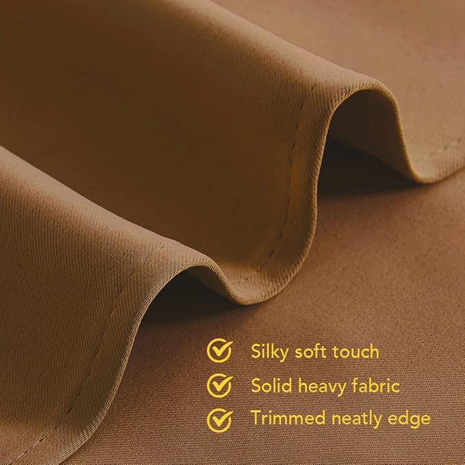 NICETOWN Kitchen Curtain Panels Blackout Draperies, Gold Brown, 1 Pair, 34 by 60-Inch, Thermal Insulated Solid Grommet Blackout Curtains/Drapes