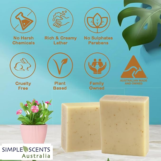 Almond Scented Natural Soap Bars (5 Bars), 3.5oz Moisturizing French Triple Milled Soap Bars Enriched with Shea Butter - Pure Plant Oil Bath & Body
