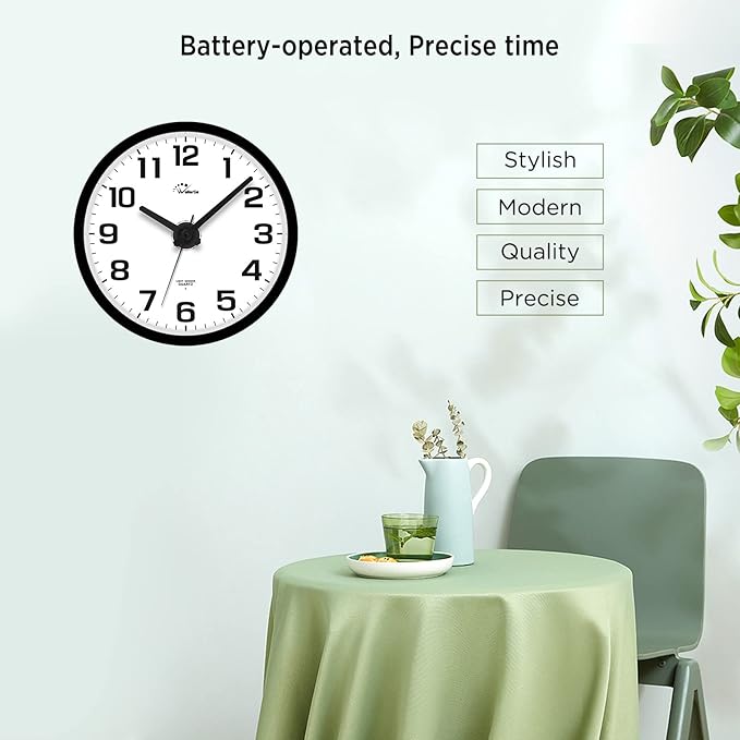 WallarGe Night Light Wall Clock for Bedroom - Silent Lighted up Wall Clock Glow in The Dark, Battery Operated for Living Room/Kitchen, Easy to Read Large Digital Display, 12 Inch