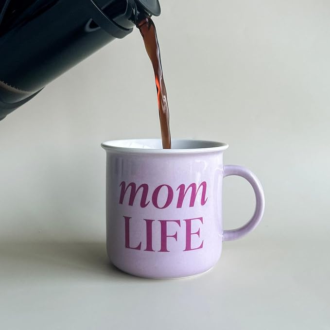 Sweet Water Decor Mom Life Coffee Mug - 11oz Ceramic Campfire Style Coffee Cup - Dishwasher and Microwave Safe Mug for Mom - Mother's Day, Valentine's Day, Birthday Gift for Her