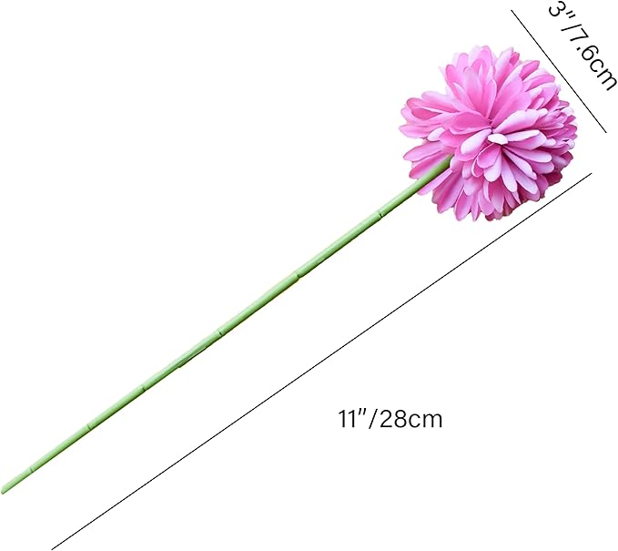 Mandy's Lavender Artificial Ball Chrysanthemum 12 Stems Faux Flowers with Bendable Stems for DIY Wedding Centerpiece Fall Decor Home Arrangements