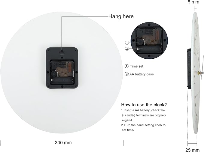 Lafocuse 12 Inch Silent White Wall Clocks for Kitchen Living Room Decor, Wooden Rustic Wall Clock Battery Operated, Decorative Farmhouse Clock