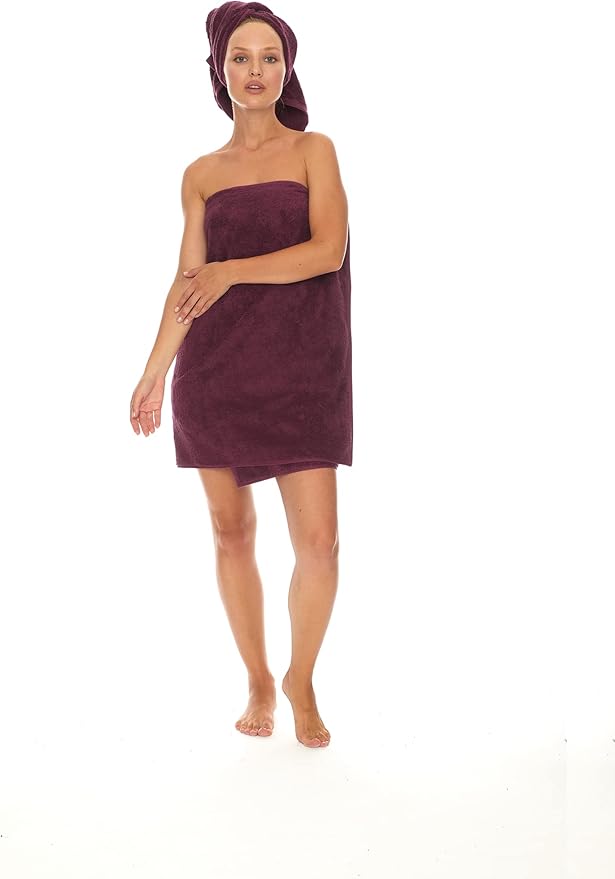 HOMELOVER 6 Piece Towel Set - 100% Organic Cotton, 2 Bath Towels, 2 Hand Towels, 2 Washcloths - 500 GSM, Hotel & Spa Quality, Soft, Quick Dry, Highly Absorbent Bathroom Essentials (Plum Purple)