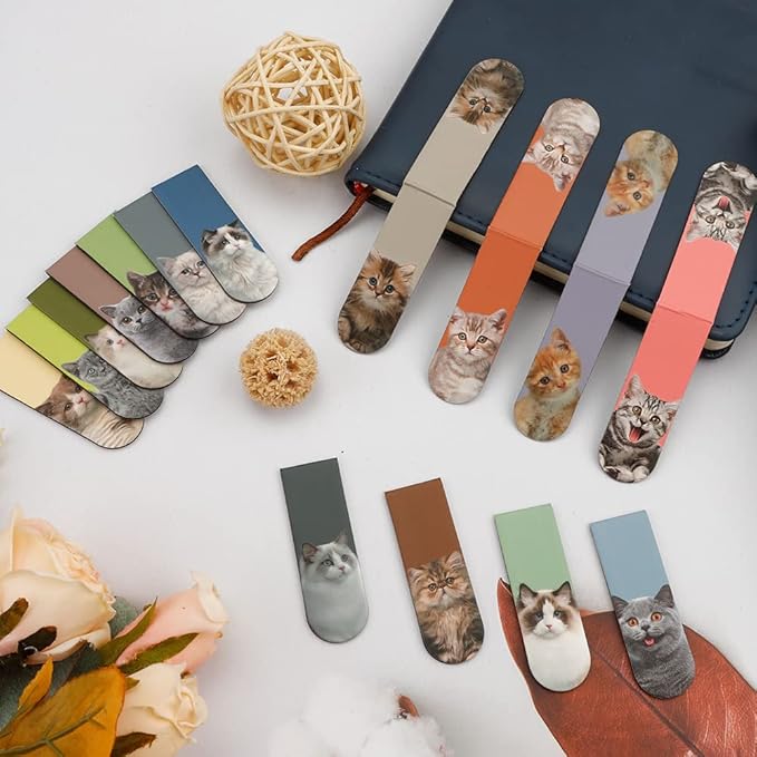 ZNHIS Magnetic Bookmarks, 15PCS Cute Animal Pattern, Multicolor, Paper, Bookmark
