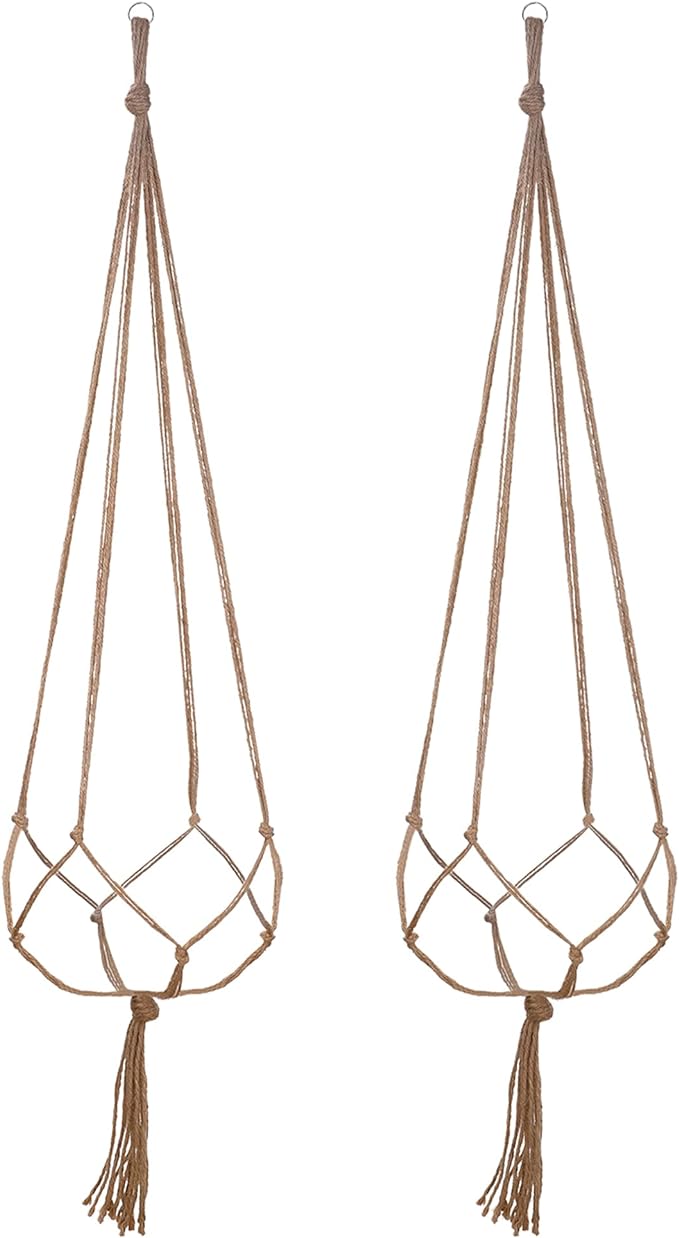EBOOT 2 Pack 48 Inches Large Macrame Plant Hanger Rope to Hang Flower Pot Plant Holder for Indoor Outdoor Decorations, 4 Legs