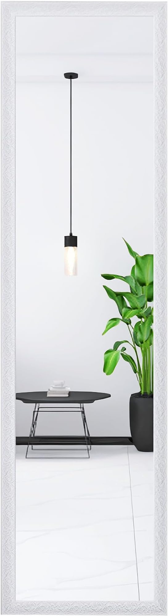 Beauty4U Full Length Mirror Wall Mirror Full Body Dressing Mirror Wall Mounted Hanging for Dorm Home, 50"x 14", White