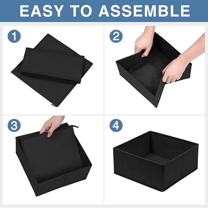 Criusia Drawer Organizer Clothes 12 Pack - Odorless Closet Organizers and Storage for Sock Underwear Bra - Dresser Organizador for Bedroom Organization -Nursery Drawer Divider Trays for Baby Clothes