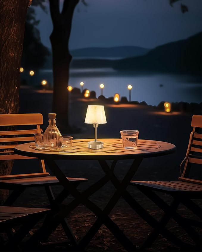 UMEXUS 2 Pack Small Cordless Table Lamp for Restaurant Dinner Table, 5200mAh Battery Operated Touch Lamps, Rechargeable Dimmable Portable Night Light for Bedside Dining Room Patio Kitchen Outdoor