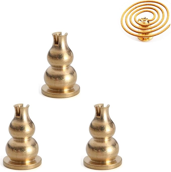 3 Pack Incense Burner Incense Holder Replacement Copper Incense Sticks Holders Stand for Sai Baba Nag Champa Agarbatti Sandalwood Coils Incense Ash Catcher Bowl Natural Marble Incense Burner