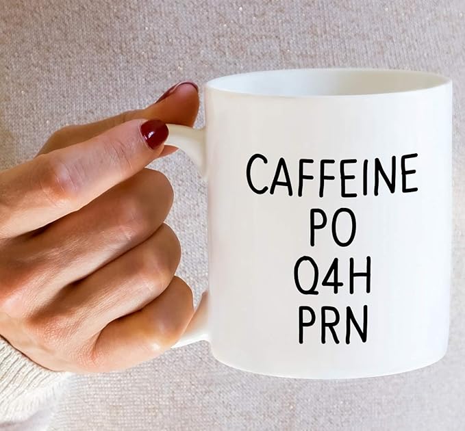 Retreez Funny Mug - Caffeine PO Q4H PRN Medical Doctor Nurse 11 Oz Ceramic Coffee Mugs - Funny, Sarcasm, Sarcastic, Inspirational birthday gifts for him her friends, coworkers, dad mom son daughter