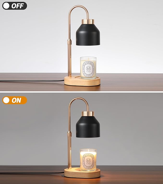 Candle Warmer Lamp with Dimmer and Timer,Home Decor Lamp for Scented Jar,Electric Wax Melt Warmer,Mother's Day/Birthday/Christmas Gifts for Mom/Wife,Adjustable Height,with 2 Bulbs