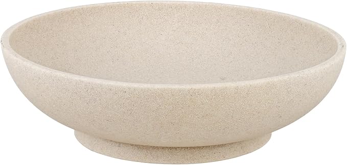L'ARL GMVOI Large Decorative Bowl,Modern Fruit Bowl for Kitchen Counter,Handicraft Decorative Bowls for Home Decor,Stylish Key Bowl for Entry Table - Artificial Stone Beige