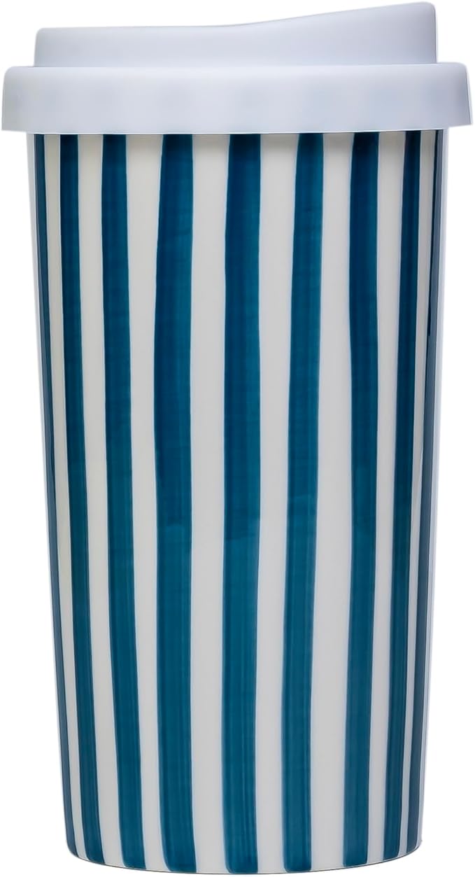 Millie 12oz Ceramic Travel Coffee Mug - Stylish Tumbler with Lid, Microwave & Dishwasher Safe Ceramic Travel Mug with Lid- Unique Gift Idea for Women & Men Who Love Coffee on the Go