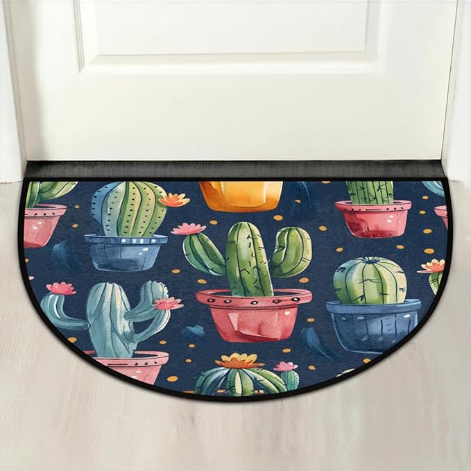 Welcome Doormat Front Door Rug Cute Floor Mat Spring Kitchen Decorative Mat for Bedroom Living Room Entryway Bedroom Plant - Cactus