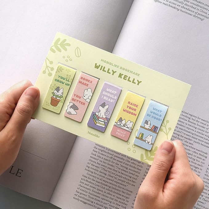 Monolike Magnetic Bookmarks Willy Kelly, Set of 5