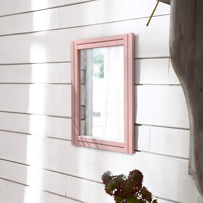AAZZKANG Rectangle Mirror with Wood Framed Modern Farmhouse Hanging Wall Mirrors Decor for Bedroom Bathroom Living Room Home Entryway