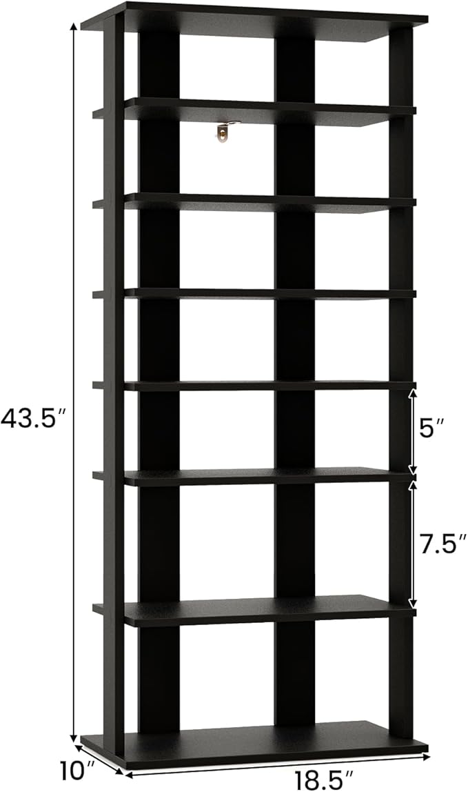 Tangkula 8-Tier Vertical Shoe Rack, Space-Saving Corner Shoe Organizer for 14 Pairs, Narrow Shoe Storage for Entryway, Front Door, or Closet