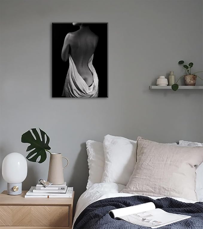JiazuGo Sexy Posters of Women - Black Sexy Naked Women Canvas Wall Decor Bedroom Living Room Figures Scenery Nude Art Abstract Sexy Girls Used in Bathroom Beautiful Poses Perfect Art Print Painting