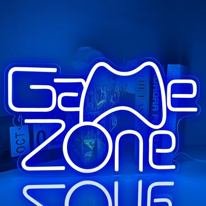 Game Zone Neon Sign for Gamer Room Decor, Gaming Light Led Sign with USB Powered for Boys Men Teen Bedroom Man Cave Game Room Wall Decor Accessories, Great Gift for Party Birthday Christmas