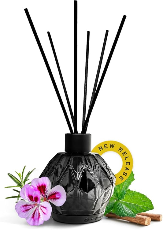 Aromaplan Reed Diffuser, Refreshing Minty Scent Diffuser (8.45 fl oz, 250ml)- Luxury Reed Diffusers Set for Home- Includes Reed Diffuser Sticks & Fragrance Oil in Glass Bottle