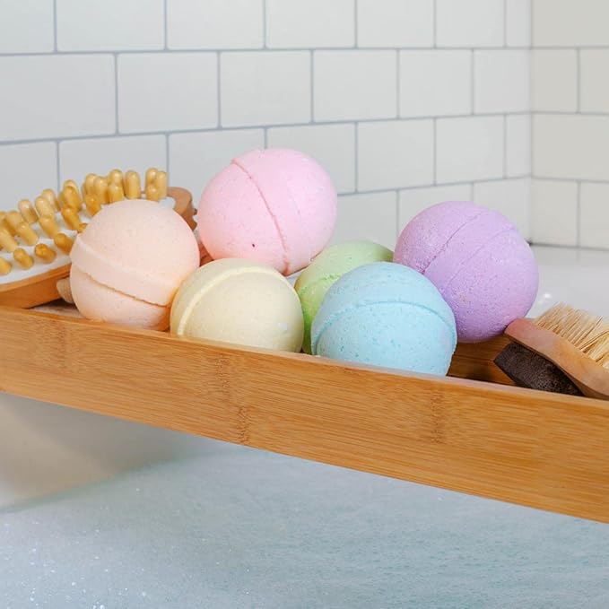 SpaRoom Soothe and Relax Handmade Natural Essential Oil Aromatherapy Bath Bombs, Set of 6, Spa Collection