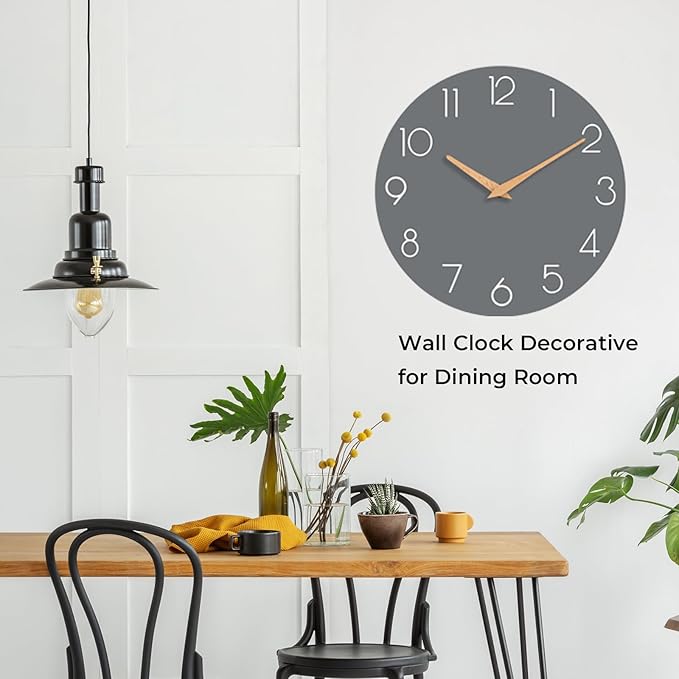 Wall Clock 12 Inch Gray