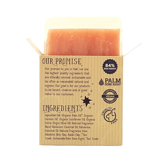 Varina Organic Nature's Rose Bar Soap - Gentle Cleansing for Sensitive Skin, Floral - 3 Pack - Experience Healthy and Glowing Skin