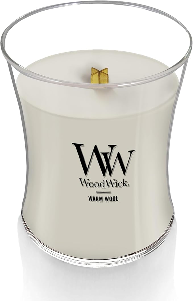 WoodWick Medium Hourglass Candle, Warm Wool, 9.7 oz