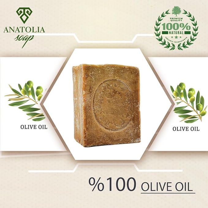 Aleppo Soap, 2-Pack | 100% Olive Oil Organic Handmade Natural Castile Soap for Women & Men | Big Bar, 2 x 7 oz (14 oz Total)