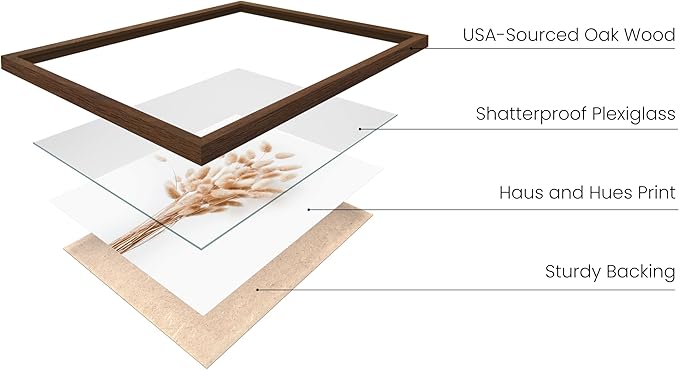 HAUS AND HUES Brown Plant Set of 4-16x20 Framed Walnut