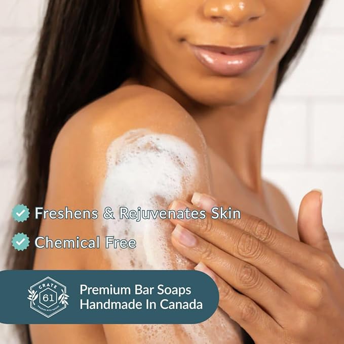 Handmade in Canada, Plant Based Cold Process Natural Bar Soap For Face And Body, With Premium Essential Oils, For Men And Women 3 Pack (Avocado Grapefruit)