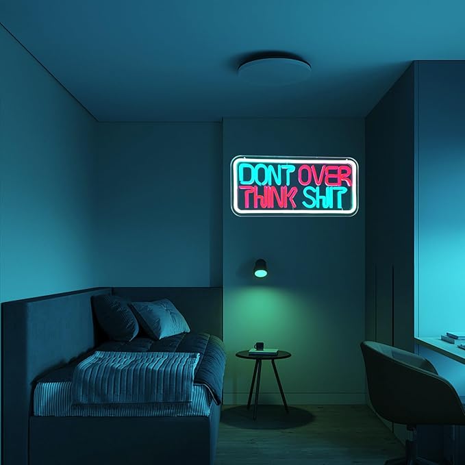 Neon Signs for Wall Decor, Bright Dimmable Led Lighted Up Sign for Office Wall Art Bedroom Birthday Party Gifts Man Cave Living Room Kids