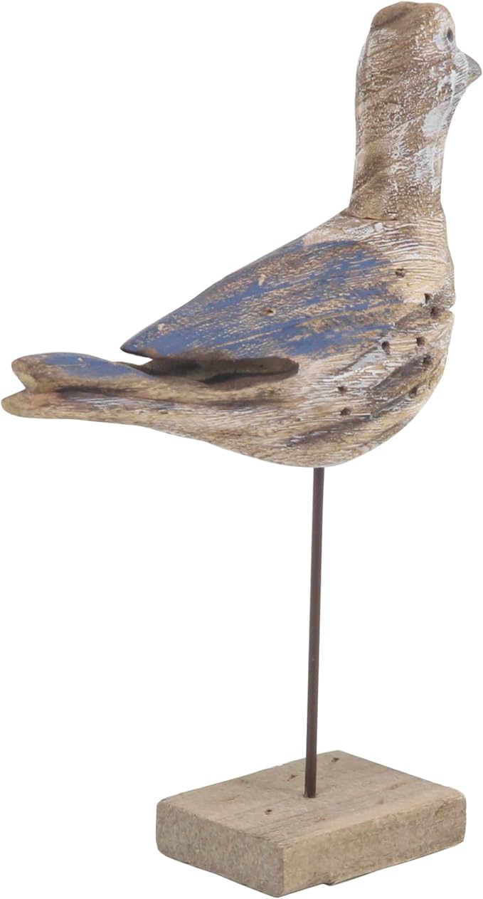 Deco 79 Wood Bird Decorative Sculpture Home Decor Statues, Set of 3 Accent Figurines 11"W, 14"H, Brown